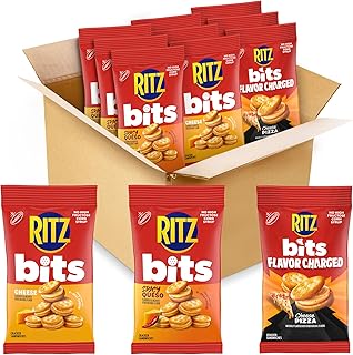 RITZ Bits Flavor Charged Sandwich Crackers Variety Pack, 9 Bags