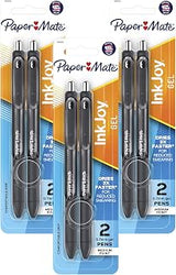 Paper Mate Inkjoy Gel Pens, Medium Point, 6-Pack, Black (1951634)