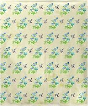 Aqua Hummingbird Tiled Throw