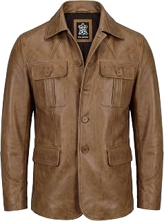 Real Leather Blazer Men - Casual Lambskin Leather Coat for Men