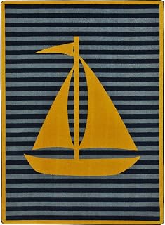 Joy Carpets Following Seas 3'10" x 5'4" Area Rug in Color Yellow