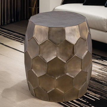 18" Vintage Styled Coffee Table by VUSVAB – Aluminum, Gold