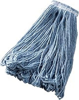 Rubbermaid Commercial Products Universal Blend Mop 24-Ounce Blue Headband Heavy Duty Industrial Wet Mop For Floor Cleaning Office/School/Stadium/Lobby/Restaurant Pack of 12