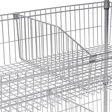Optional Dividers for Wire Baskets Size: 1" H x 18" W x 11" D by Nexel – 18"L x 0.5"W x 10"H, Alloy Steel, Chrome, Model WBD18C