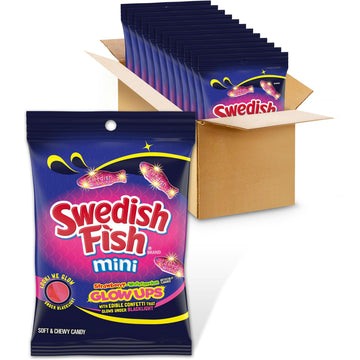 Mini Glow Ups Strawberry-Watermelon Soft & Chewy Gummy Candy by Swedish Fish – 6.7 oz