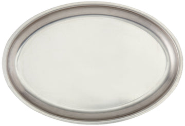 11" Oval Stainless Steel Sizzle Platter by Winco – 11 Inch, Stainless Steel, Model SIZ-11