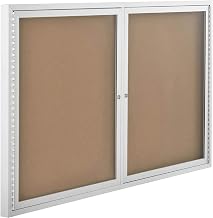 Global Industrial 2 Door Enclosed Bulletin Board, 60" W x 36" H