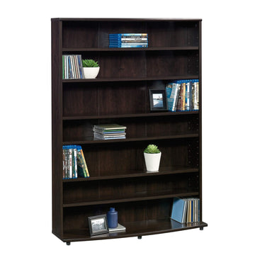 Multimedia 7 tier Storage Tower by Sauder – L:32.44" x W:9.41" x H:45.35, Engineered Wood, Cinnamon Cherry, Model 409110
