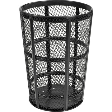 Outdoor Metal Trash Container Black by Global Industrial – Steel, Black, Model 237634BK