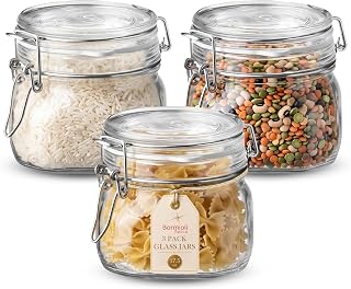 Bormioli Rocco Fido Glass Jars, 17.5 Oz - Clear, Set of 3