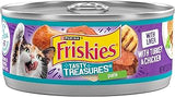 Purina Friskies Wet Cat Food Pate, Tasty Treasures Turkey Chicken Liver, Canned Cat Food Wet, Pack of 24 5.5 oz Cans