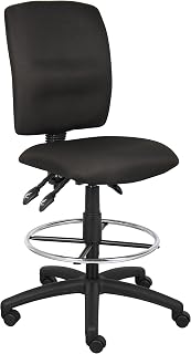 Boss Office Products B1635-BK Multi-Function Fabric Drafting Stool, No Arms, Black