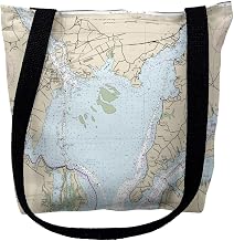 Betsy Drake TY12274HBM 16 x 16 in. Head of Chesapeake Bay Maryland Nautical Map Tote Bag - Medium