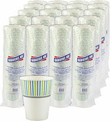 Genuine Joe Paper Cup, 12oz, For Cold Beverages, Stripes, 50/Pack, 20 Count