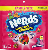 Nerds Gummy Clusters Rainbow Candy, Crunchy & Gummy, 18.5 oz | Crunchy outside gummy inside, resealable family size bag, party candy, snack time, multi-flavor mix