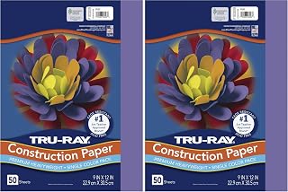 Pacon Tru-Ray Heavyweight Construction Paper, Violet, 9" x 12", 50 Sheets (Pack of 2)