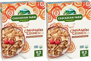 Cascadian Farm Organic Cinnamon Crunch Cereal 9.2 oz Box (Pack of 2)