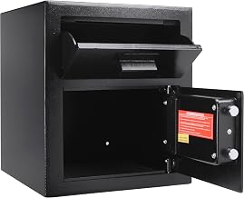 Barska Depository Safe with Digital Keypad – Steel Drop Safe for Cash & Mail – Dual PIN Access, Anti-Pry Hinges, Mounting Kit Included