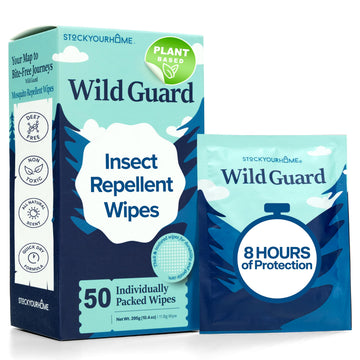 Wild Guard Mosquito Repellent Wipes (50 Pack) by Stock Your Home – 50 Pack, Pack of 50