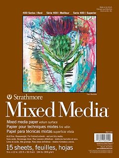 Strathmore Mixed Media Vellum Paper Pad 9"X12"-15 Sheets -62462109, White