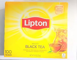 Lipton Black Tea Bags 100% Natural Tea 100 ct (Pack of 2)