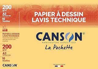 Canson Pack of 10 Sheets of A3 Technical Drawing Paper - 200 g/m²