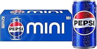 Pepsi Cola Soda Pop, 7.5 Fl oz, Mini Cans (Pack of 10)