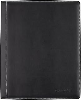Cambridge Limited Business Notebook, 8-1/2" x 11", 50 Sheets, NoteTaker Portfolio and Refillable Notebook with 5" x 8" Notepad and Business Card Pocket, Zipper Mesh Pocket, Black (06126)