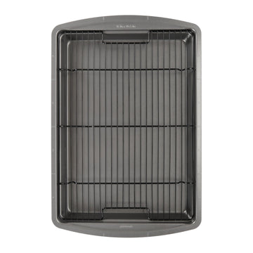 GoodCook Carbon Steel Bakeware Set with Rack, 15 x 10.5 Inch, Dark Gray