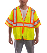 Job Sight High Visibility Class 3 Two-Tone Mesh Vest by TINGLEY – Large-X-Large, Polyester, Fluorescent Yellow Green, Model V70332