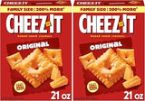 Cheez-It Cheese Crackers, Baked Snack Crackers, Lunch Snacks, Original, 21oz Box (1 Box) (Pack of 2)