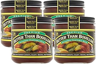 Better Than Bouillon Premium Seasoned Vegetable Base, Blendable Base for Added Flavor, 38 Servings Per Jar 8 Ounce (Pack of 4)