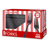 (125-Count) Plastic Forks by Stock Your Home – Forks, Plastic, Black, Model 2765