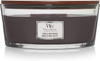 WoodWick Ellipse Scented Candle | Sand & Driftwood | with Crackling Wick | Burn Time: Up to 50 Hours