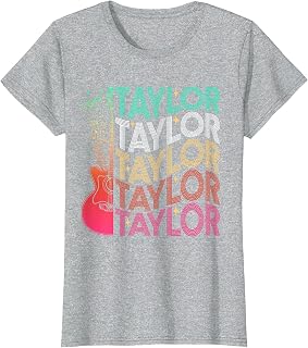 Taylor First Name I Love Taylor Girl Groovy 80's Vintage T-Shirt