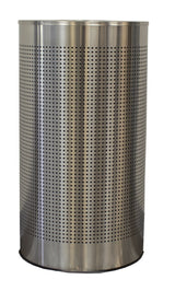Half Round Waste Receptacle with Perforated Holes by Witt Industries – 32 inches (H) x 9 inches (W) x 9 inches (L), 12.0 gallons, Brushed Stainless Steel, Model CLHR12-SS