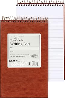 Ampad Gold Fibre Retro Writing Pad, Red Cover, White Paper, 5 x 8, Medium Rule, 80 Sheets, 1 Each (20-007)