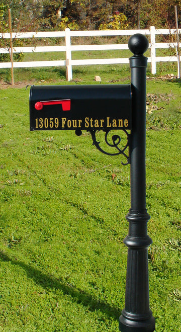 Lewiston Post System only with Bayview Solar Lamp by Qualarc – 20"D x 8"W x 5 ' 2"H, Aluminum Post, Glass Lamp, Powder Coat, Black, Model LPST-700-SL-BL