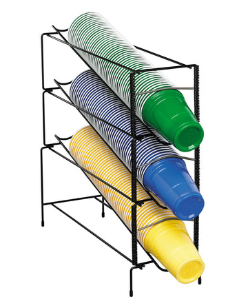 Countertop Three Section Vertical Wire Rack Cup Dispenser by DISPENSE-RITE – Metal, Model WR-CT-3