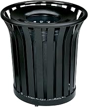 Rubbermaid Commercial Products Americana Open-Top Trash Can with Rigid Plastic Liner, 36 Gallon, Black, Indoor/Outdoor Waste Container for Schools/Stadiums/Mall/Restaurant/Airport