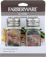 Farberware 5216093 Salt and Pepper Shakers, Glass/Stainless Steel