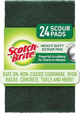 Scotch-Brite Heavy Duty Scour Pads, 24 Scouring Pads, Green Scrub Pads, Scouring Pad, Scrub Pads for Dishes, Best for the Kitchen, Garage and Outdoors