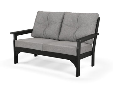 Vineyard Deep Seating Settee (Black/Grey Mist) by Polywood – Black / Grey Mist, Model GN46BL-145980