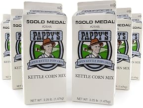 Gold Medal Pappy's Kettle Corn Popcorn Mix, 3.25 lb, 6 Count, Sweet and Salty Glaze for Any Kettle Popper