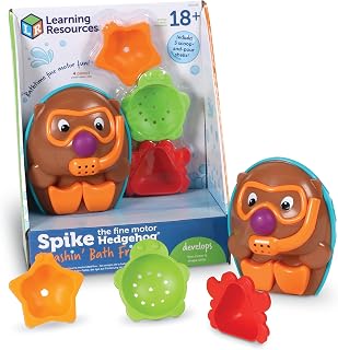 Learning Resources Spike the Fine Motor Hedgehog Splashin Bath Friends, Toddler Water Toys, Bath and Pool Toy, Ages 18 Months+