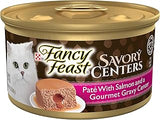 PURINA Fancy Feast Savory Centers Salmon Pate Adult Wet Cat Food with A Gravy Center - (24) 3 Oz. Cans