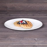 Elite Global Solutions D2213L-W Oval Plate, 13" x 10 1/8" x 1" h., Melamine, White w/Black Trim (Pack of 6) | Dishwasher safe, Shatterproof, Restaurant service, Great for Entrees, Salads, Desserts and Appetizers