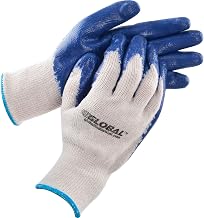 Global Industrial Latex Coated String Knit Work Gloves, 10-Gauge, Dry Enviornment General Purpose Work Gloves with Latex Grip, Natural/Blue, X-Large, 1-Dozen