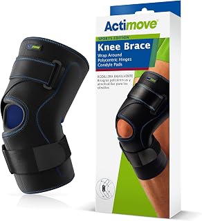 Actimove Sports Edition Knee Brace Wrap Around, Polycentric Hinges, Condyle Pads Medium Black