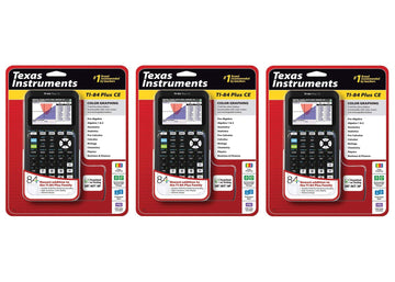 Plus CE Graphing Calculator by Texas Instruments – Pack 3, Plastic, Black, Model TI-84